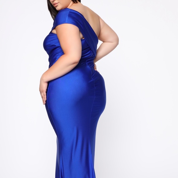 Evening Romance One Shoulder Maxi Dress - Royal - Picture 3 of 8